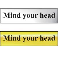 mind your head sign pol 200 x 50mm