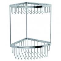 Miller Classic Bathroom Corner Basket, Chrome, 2 Tier