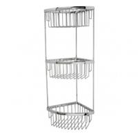 Miller Classic Bathroom Corner Basket, Chrome, 3 Tier