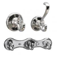 Miller Stockholm Robe Hooks, Chrome, Triple Hook