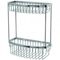 Miller Classic Bathroom D-Shaped Basket, Chrome, 2 Tier