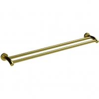 miller bond brushed brass double towel rail