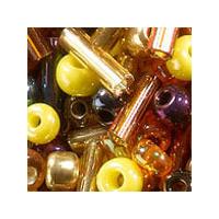 Mixed Glass Beads. Gold