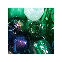 mixed glass beads green