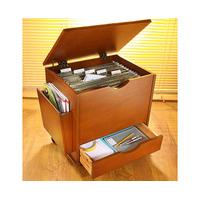 Mini Wooden Filing Cabinet on Castors