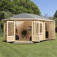 Millbrook Corner Lodge Plus Left Double-Glazed 28mm Log Cabin 5 x 3m