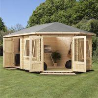 Millbrook Corner Lodge Plus Right Double-Glazed 28mm Log Cabin 5 x 3m