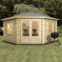 millbrook corner cabin 28mm log cabin 40 x 40m