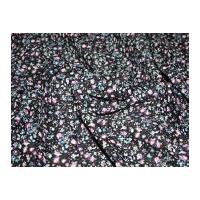 Miniature Floral Print Cotton Lawn Dress Fabric Black/Pink/Blue