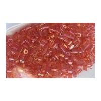 mini bugle tube beads orange