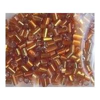 mini bugle tube beads burnt orange