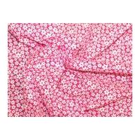 Mini Daisy Flower Print Polycotton Dress Fabric Cerise Pink
