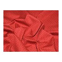 Mini Star Print Cotton Poplin Fabric Dark Red