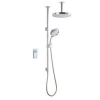 Mira Vision High Pressure Ceiling Fed White & Chrome Effect Thermostatic Digital Mixer Shower