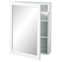 mirrored wall cabinet white wood 2 tier shelves