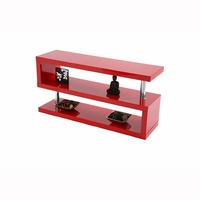 Miami TV Stand Shelving In High Gloss Red