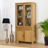 Milan Oiled Oak Display Cabinet