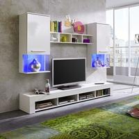 Miranda Living Room Set In White And Gloss Fronts With LED
