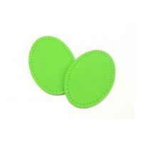 milward sew on childrens faux leather elbow knee patches lime green