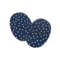 Milward Iron-On Star Print Fashion Elbow & Knee Patches Denim Blue & White