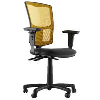 Mia Fabric 3 Lever Task Chair Black and Orange No Arms