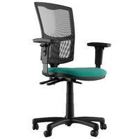 Mia Fabric 3 Lever Task Chair Dark Green 1D Adjustable Arms