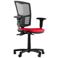 Mia Faux Leather 3 Lever Task Chair Red 1D Adjustable Arms