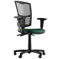 Mia Faux Leather 3 Lever Task Chair Dark Green 1D Adjustable Arms