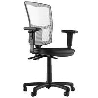 Mia Faux Leather 3 Lever Task Chair Black and White No Arms