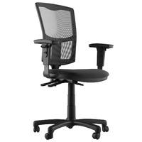 mia fabric 3 lever task chair black and grey no arms