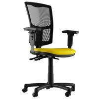 Mia Faux Leather 2 Lever Task Chair Yellow 1D Adjustable Arms