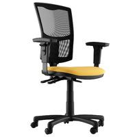 Mia Fabric 3 Lever Task Chair Yellow 1D Adjustable Arms