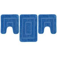 Microfibre Supersoft Bath Mat, 3-Piece Set, Blue, Microfibre