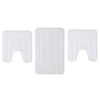 microfibre supersoft bath mat 3 piece set white microfibre