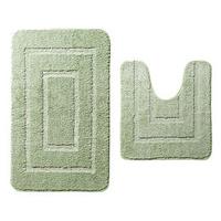 Microfibre Supersoft Bath Mat, 2-Piece Set, Moss Green, Microfibre