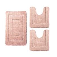 Microfibre Supersoft Bath Mat, 3-Piece Set, Pink, Microfibre