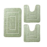 Microfibre Supersoft Bath Mat, 3-Piece Set, Moss Green, Microfibre