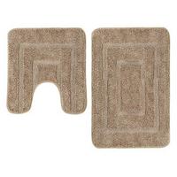 Microfibre Supersoft Bath Mat, 2-Piece Set, Taupe, Microfibre