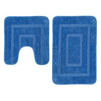 microfibre supersoft bath mat 2 piece set blue microfibre