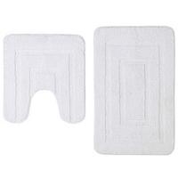 Microfibre Supersoft Bath Mat, 2-Piece Set, White, Microfibre