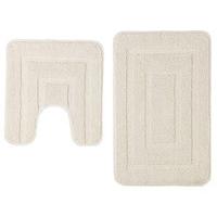 microfibre supersoft bath mat 2 piece set cream microfibre