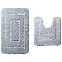 microfibre supersoft bath mat 2 piece set light blue microfibre