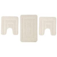 microfibre supersoft bath mat 3 piece set cream microfibre