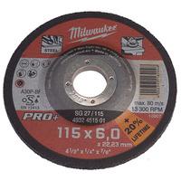 milwaukee 4932451501 metal grinding disc depressed 27 steel 115mm 