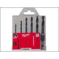 Milwaukee HSS-G THUNDERWEB Metal Drill Bit Set 6Pc (1/4 Hex)