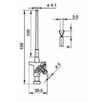 Mini alligator clamp 4 mm jack connector CAT I Black SKS Hirschmann KLEPS 30