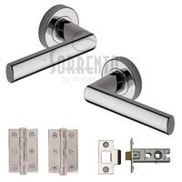 milan round rose internal door pack polished chrome