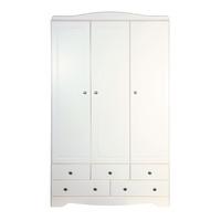 Milford 3 Door and 2 Drawer Wardrobe White