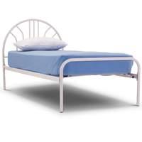 miami single metal bed frame silver