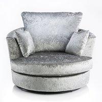 Michigan Velvet Swivel Chair Silver